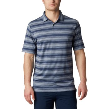 Columbia Polo Heren, Omni-Wick Chatter Donkerblauw, 97QMAGSVN